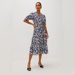 Rails Eliana Dress in Navy Vines midi floral summer dress size m NWT